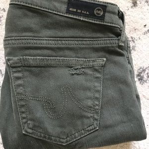 Adriano Goldschmied dark green ripped jeans